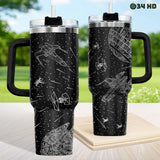 34HD Space Galaxy Tumbler 40oz with Handle and Straw, Sci-Fi Falcon