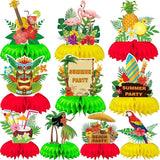 10 Pieces Hawaiian Luau Honeycomb Table Centerpiece, Hawaiian Themed