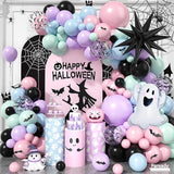120 Pcs Halloween Balloon Arch Pink and Black Balloon Arch Kit