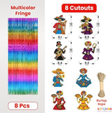 KatchOn, Halloween Fringe Curtain with Skeleton Cutouts – Pack of 8 |
