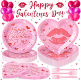 109PCS Happy Galentine's Day Party Supplies Pink Love Heart