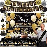Retirement Party Decorations Includes Banner, Backdrop, Cake Topper,