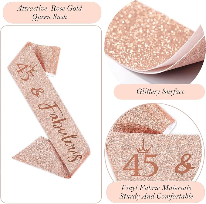 45th Birthday Gifts Decorations for Women Including 45 year old Cake