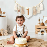 First Birthday Party Decorations Light Brown High Chair Banner 1st