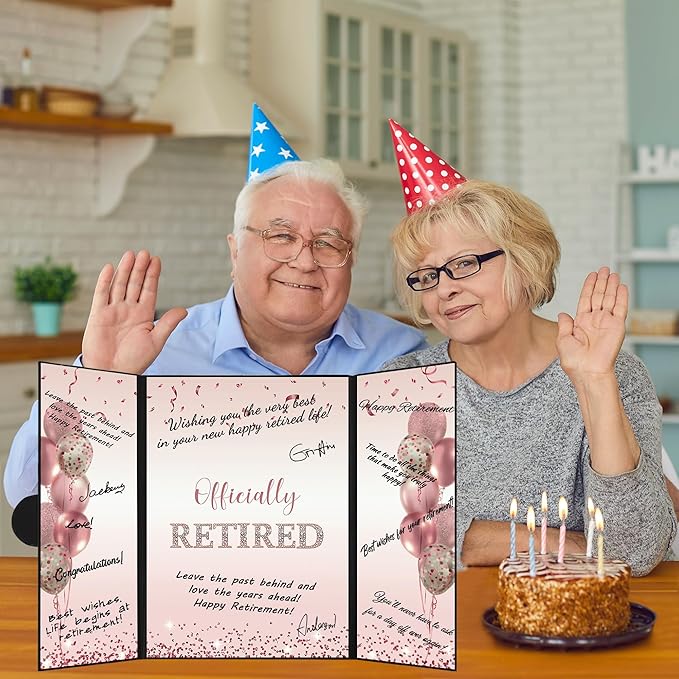 Rose Gold Retirement Party Decorations for Women Officially Retired