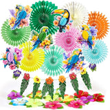 Tropical Party Decorations Hawaiian Party Decor with Paper Parrots