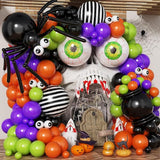 Halloween Balloon Garland 146 Pcs Purple Green Black Orange Balloons