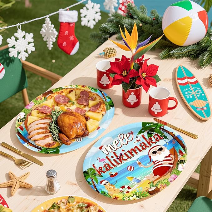 50Pcs Summer Christmas Party Supplies 10” x 12” Tropical Hawaiian