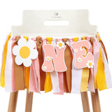 Groovy One First Birthday High Chair Banner - Baby Shower, Hippie