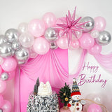 Christmas Balloon Arch Kit Pink and White Silver Balloons Garland