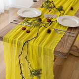 Keketoarrange 6pcs Yellow Gauze Rustic Cheesecloth Table Runner 120