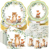 250 Pcs Woodland Baby Shower Party Decorations Safari Animals Paper