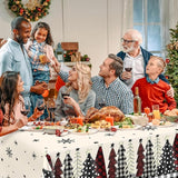 3PCS Christmas Tablecloth Black Buffalo Plaid Plastic Tablecloths