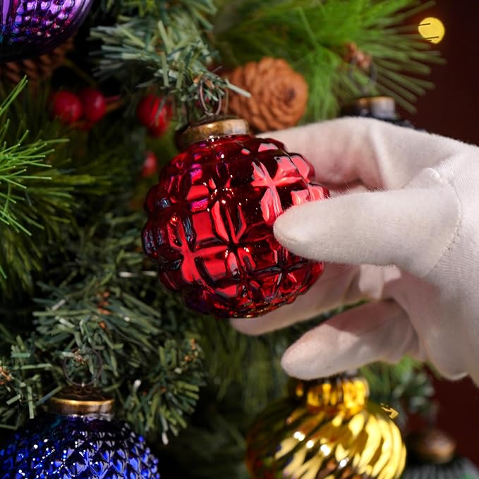 IndianShelf 6 Colourful Christmas Balls Ornaments- Glass Christmas