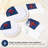 96Pcs Easter Decorations Christian Jesus Flag Plates and Napkins