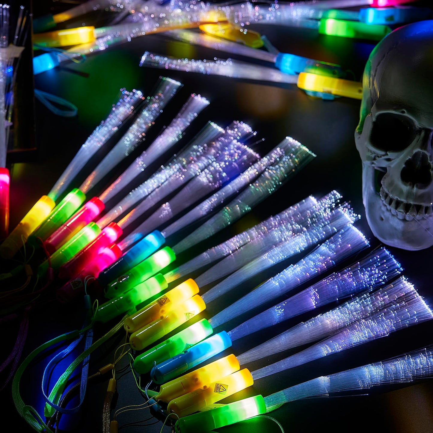 Zhanmai 24 Pieces Upgraded Glow Fiber Wands Sticks K-pop Concert LED