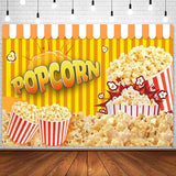 Popcorn Backdrop for Party Photography Movie Night Circus Carnival
