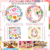 40PCS Easter Party Plates & Napkins Set – 2 Designs (Easter Eggs &