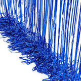 BRAVESHINE Blue Tinsel Foil Fringe Curtains - 2Pcs 3.2x8.2 ft
