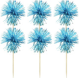 Gyufise 30Pcs Foil Firework Cupcake Toppers Sparkle Tinsel Cake #34