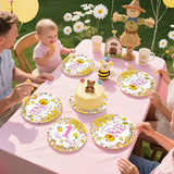 96Pcs Pink Bee 1st Birthday Party Supplies Honey First Bee Girls