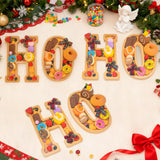 Nsoyos 6PCS Bamboo Christmas Decorations Letters Charcuterie Board