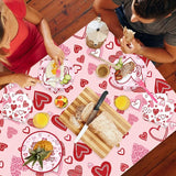 122PCS Valentine's Day Party Supplies Pink Heart Paper Plates