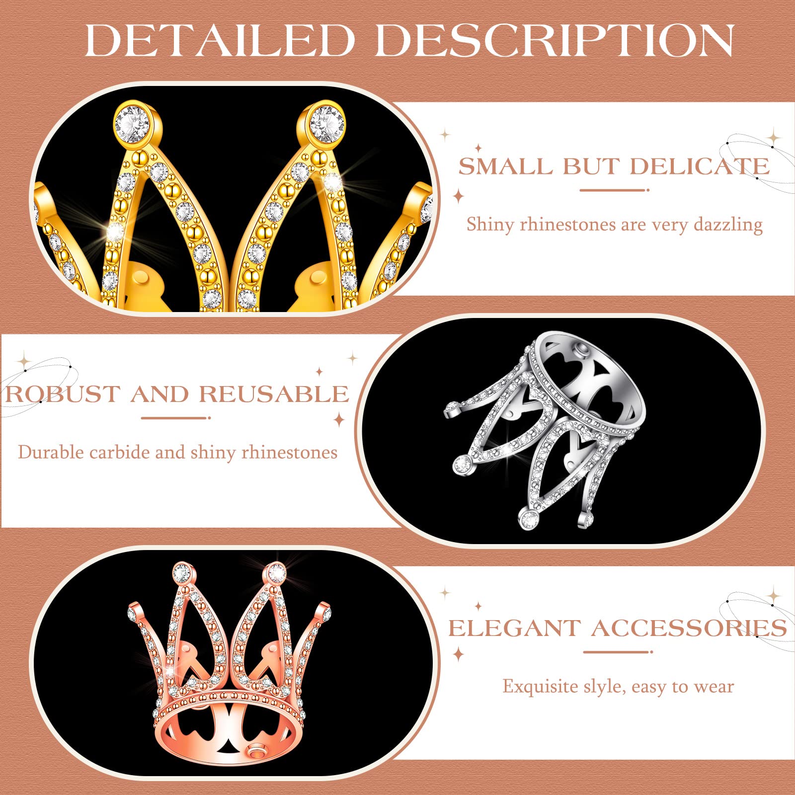 24 Pcs Crown Cake Topper Mini Baby Crown Tiny Queen Small Alloy Multi 