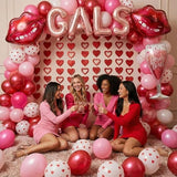 Galentines Day Party Decorations hot pink and pink Balloon Arch