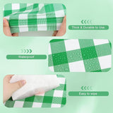Kochorie 54 Inch x 300 Ft Light Green Checkered Plastic Table Cloth