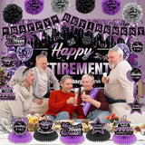 20pcs Retirement Party Decorations for Women Purple Happy Retirement