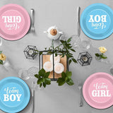 48 Pcs Gender Reveal Plates Party Decorations Pink and Blue plates