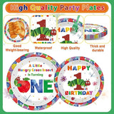 96Pcs Caterpillar 1st Birthday Party Plates and Napkins Hungry