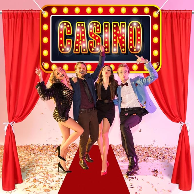 4 Pcs Casino Night Party Entryway Banner Decorations Casino Theme