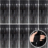 Black Party Streamers Foil Fringe Backdrop Curtains Tinsel Streamers B