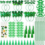 76 Pcs St Patrick's Day Party Favor Set Tattoo Stickers Necklaces