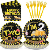 96Pcs Construction 2nd Birthday Party Supplies Construction Truck