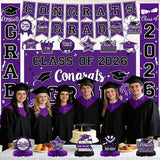 2026 Graduation Decorations Purple Graduation Decorations Set with