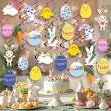 Easter Hanging Swirl Decorations Pack of 36 Easter Decorations Egg
