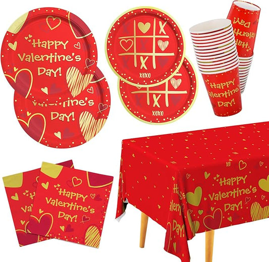 Valentine's Day Party Supplies Red Heart Love Disposable