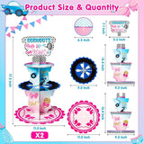 Burnout or Bow Gender Reveal Party Cupcake Stand 2Pcs 3 Tier Racing