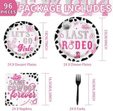 96Pcs Last Rodeo Bachelorette Party Decorations Pink & Silver Disco