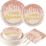 200 Pcs Rose Gold Retirement Party Decorations Pink Happy Retirement