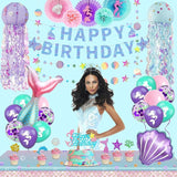 Mermaid Birthday Party Decorations Theme Supplies Include Banner