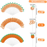Zonon 48 Pcs Baby Shower Little Cutie Glitter Cupcake Toppers