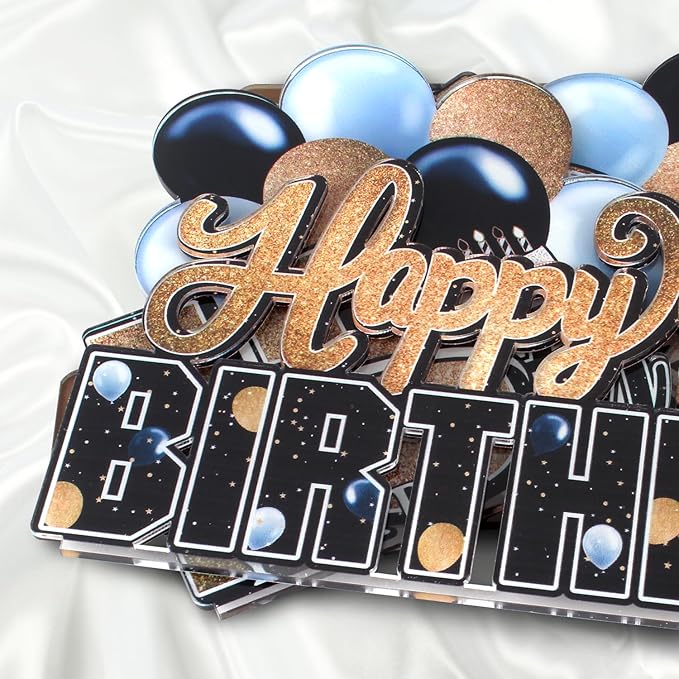 LINGTEER Happy 100th Birthday Gold Acrylic Table Topper Centerpieces