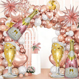91 Pcs Rose Gold Balloons Huge Explosion Star Balloons Champagne