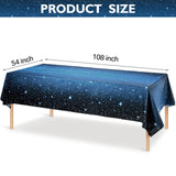 4 Pieces Space Tablecloth Starry Night Tablecloth Decorations Plastic