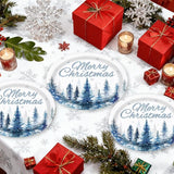 50Pcs Christmas Tree Oval Plates 10 x 12 Large Watercolor Winter
