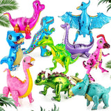 10 Pcs Giant Dinosaur Balloons 4d Dino Aluminum Foil Self Standing